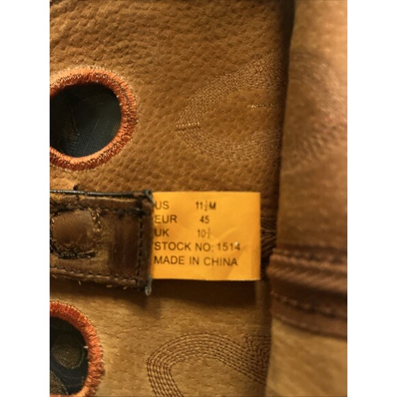 Road Wolf Men’s 11.5 Cowboy Boots – Brown Western Rodeo Leather